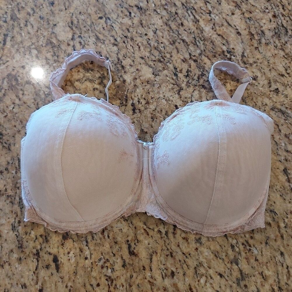 Lilyette 0824 Enhancement Embellished Balconette Bra Lined UW Women's 38DDD Pink